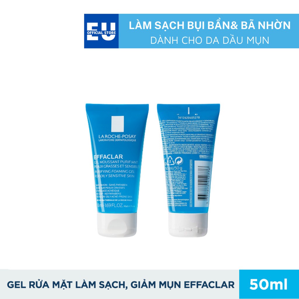 Sữa rửa mặt La Roche Posay cho da dầu mụn, nhạy cảm La Roche-Posay Effaclar Purifying Foaming Gel