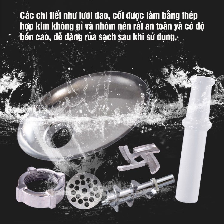 Máy làm xúc xích, giò, chả- Cối Xay thịt tự động đa chức năng, có thể cắt thái rau củ quả- Dễ dàng tháo rời vệ sinh!