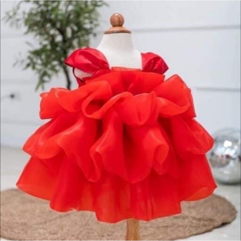 Đầm bé gái dáng xòe phồng công chúa xếp ly 3 tầng voan tơ mềm mại - Shop Mẹ Nấm