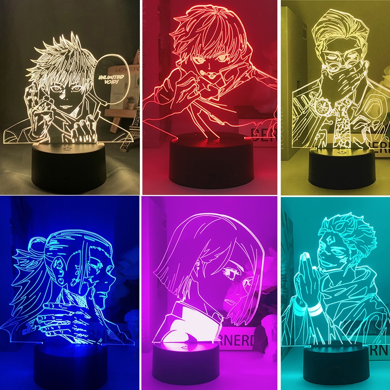 Đèn led anime 3D nhân vật,  Đèn Led 16 Màu Hình Nhân Vật Hoạt Hình, Đèn Ngủ Led 3d, Đèn Để Bàn