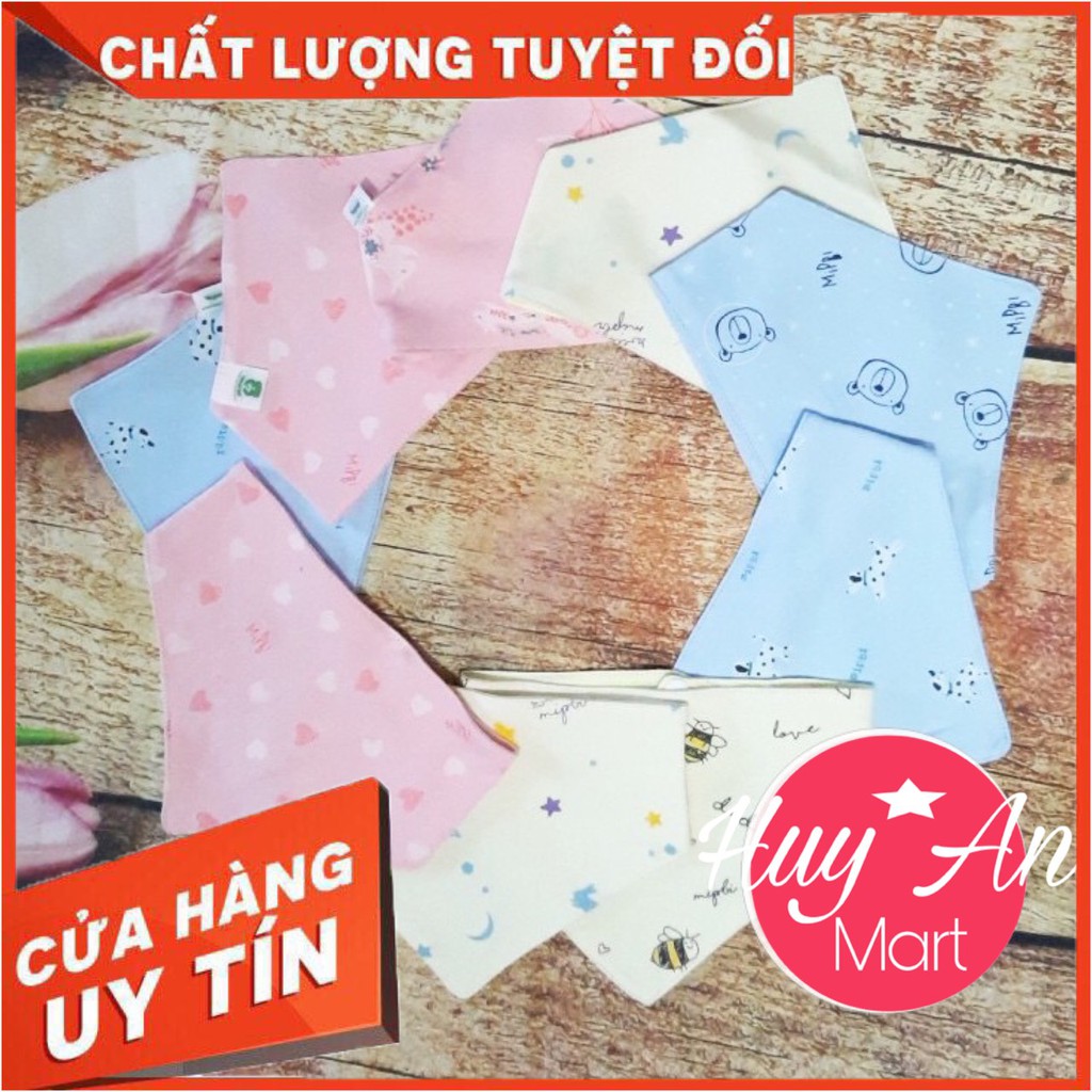 Combo 3 chiếc khăn tam giác quàng cổ Mipbi 100% COTONG  HÀNG CAO CẤP Khăn yếm tam giác quàng cổ Mipbi in hình