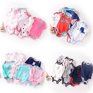Combo 5 bộ áo liền quần tay ngắn cho bé-100% cotton-Chọn màu ngẫu nhiên