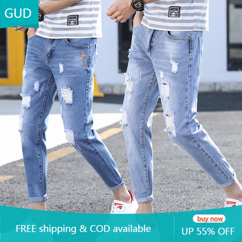 Gd 👖 Seluar Quần Jean Rách Lelaki Dáng Ôm Size Lớn Cho Nam Koyak 802