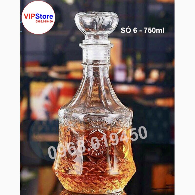 Vỏ Bình Thủy Tinh Đựng Rượu 750ml, Bình Ngâm Rượu Sang Trọng, CTT-06