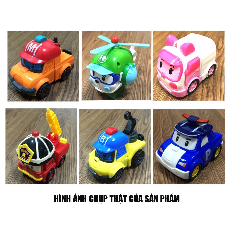 Bộ 6 xe ô tô đồ chơi Biệt đội Poli Robocar biến hình