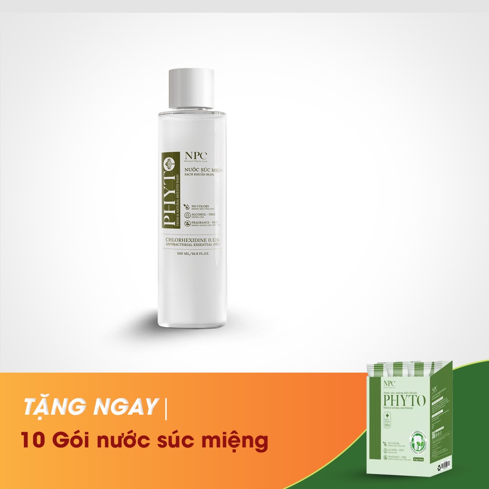 Nước Súc Miệng Sạch Khuẩn, Làm Thơm PHYTO FRESH & NATURAL MOUTHWASH HỘP 1 CHAI 500mL Và 250mL