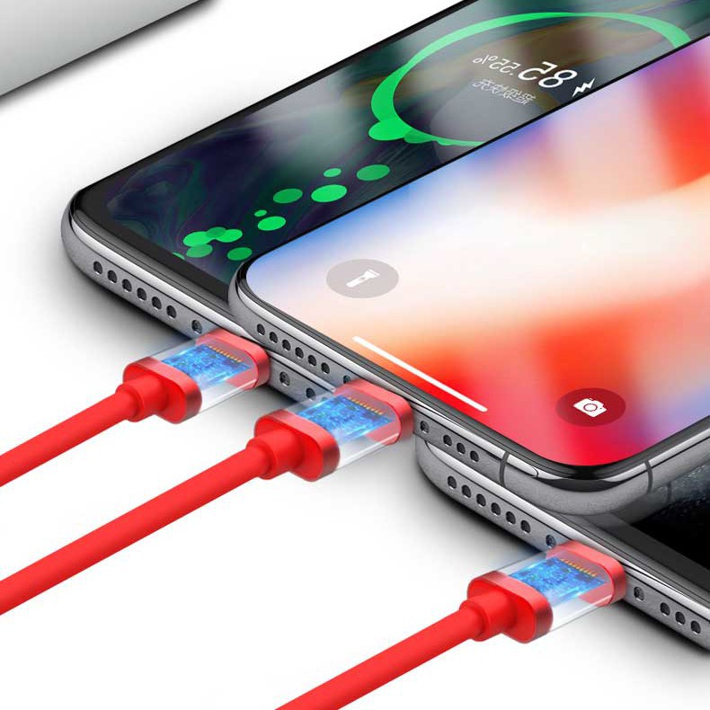 Dây cáp sạc 3 trong 1 thích hợp cho Iphone Samsung Oppo Vivo Xiaomi