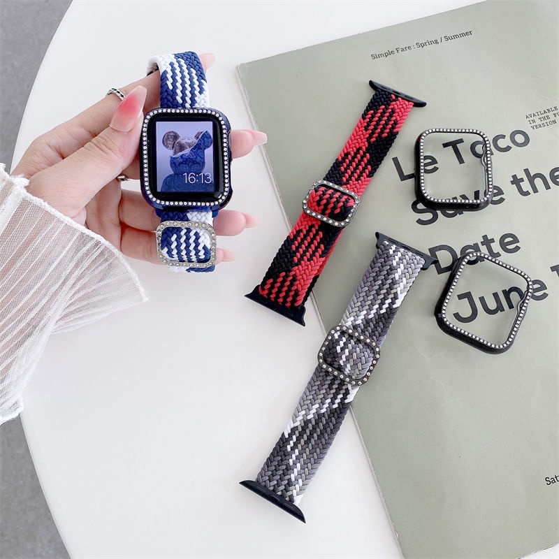 Dây đeo nylon bện khóa kim loại cho đồng hồ Apple iWatch 7 / 6 / 5 / 4 /SE Apple Watch 38mm 40mm 41mm 42mm 44mm 45mm