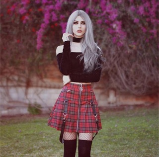 Chân Váy Cạp Cao Gothic Nữ Cực Chất