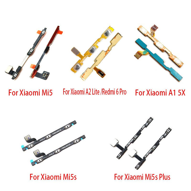 20Pcs Volume Button Power Switch On Off Button Flex Cablefor Xiaomi Mi 10Ta1 5X A2 6X 5 5S Plus 10 A2 Lite Max2 Max3 Mix