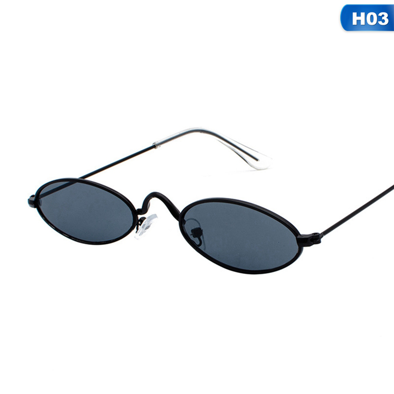 Oval Frame Metal Shade Anti UV Sunglasses Retro Fashion Eyewear | BigBuy360 - bigbuy360.vn