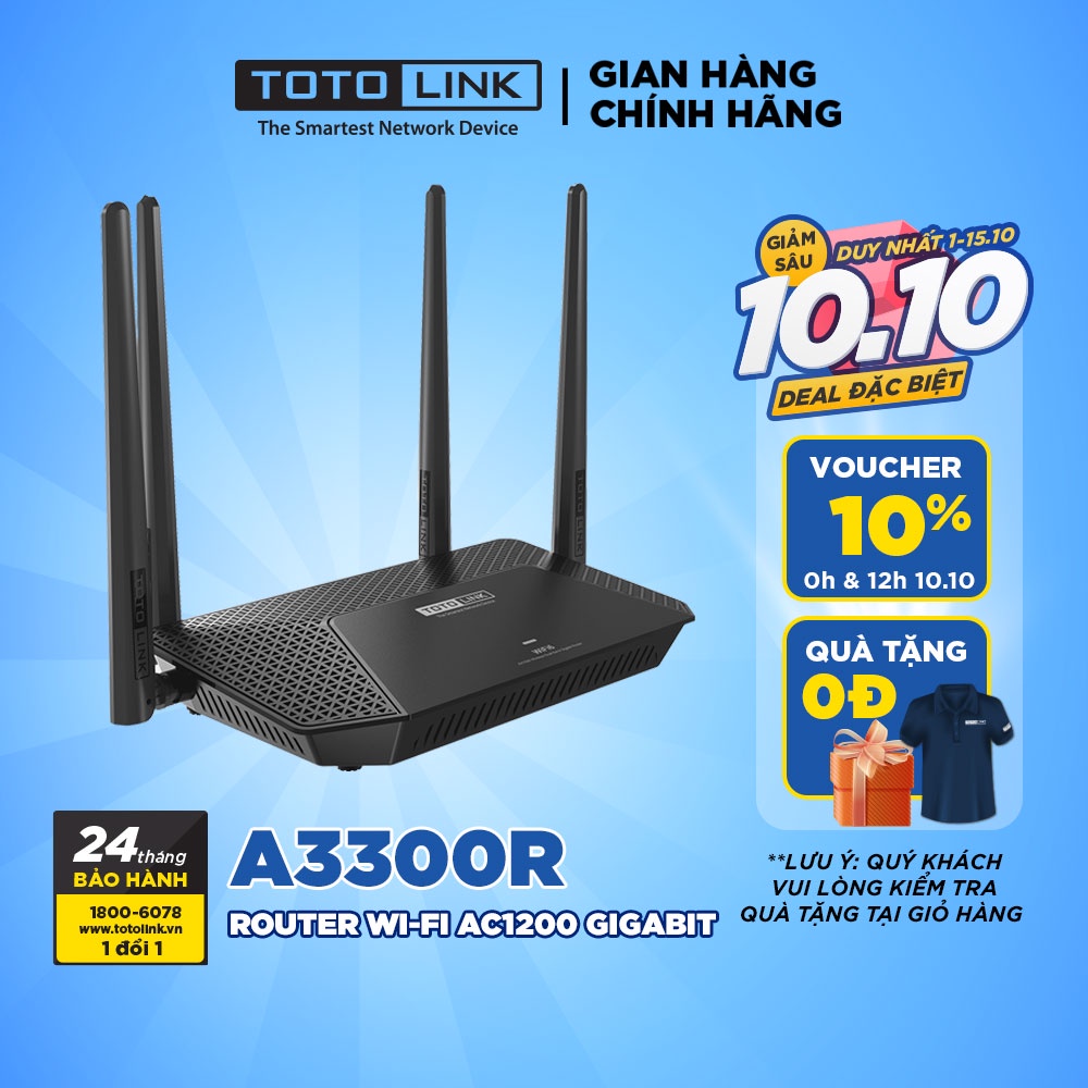 A3300R - Router Wi-Fi băng tần kép Gigabit AC1200 - Hàng chính hãng.