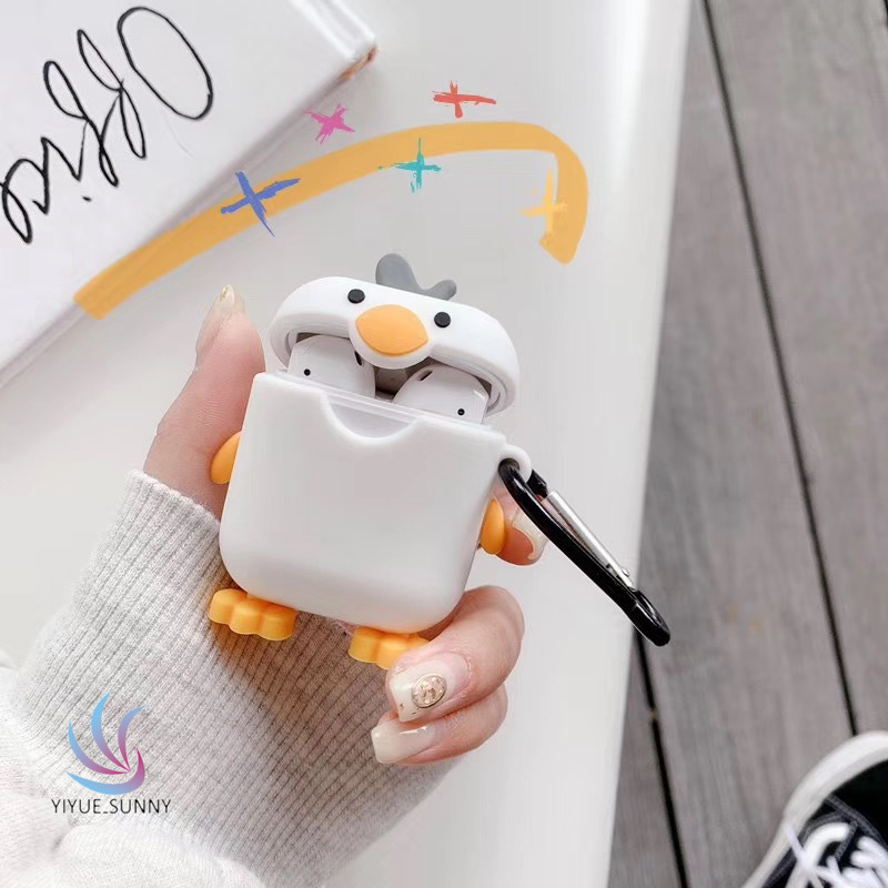 Vỏ Đựng Bảo Vệ Hộp Sạc Tai Nghe Airpods 1 / 2 Hình Chú Vịt Ngộ Nghĩnh