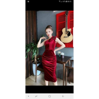 Đầm nhung cao cấp hàng thiết kế xinh lung linh hai màu đẹp như hình ld22