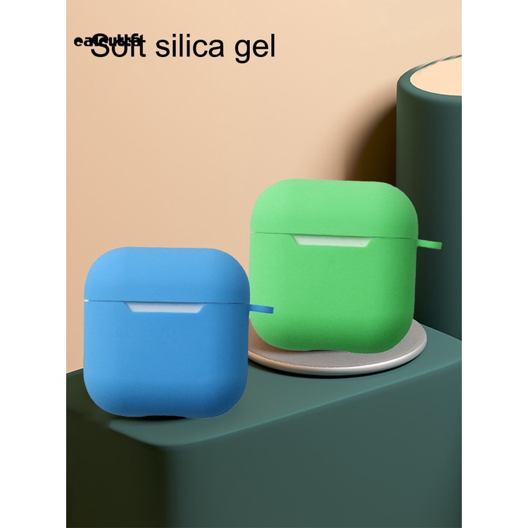 Vỏ bảo vệ hộp sạc tai nghe bằng silicon mềm màu trơn chống sốc chống rơi vỡ
