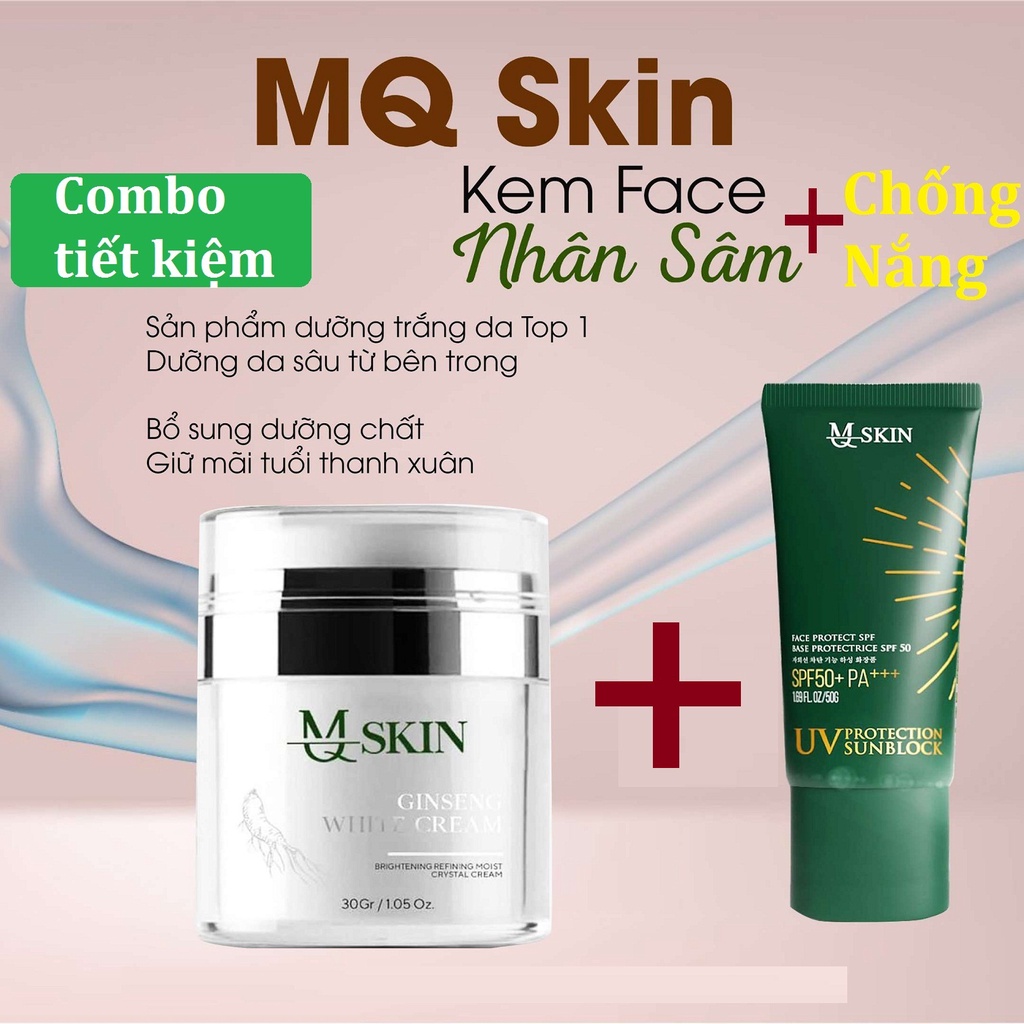 Mỹ phẩm Mqskin bộ sản phẩm kem face + chống nắng MQ SKIN chính hãng