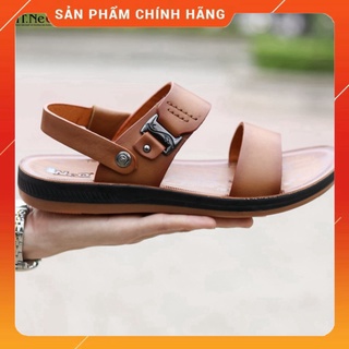 dép nam quai ngang da bò - dép nam HT.NEO (8) da bò xịn kiểu dáng siêu đẹp quai hậu, da mềm thoáng SD80
