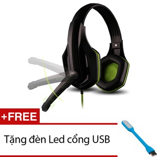 Tai nghe chụp tai kèm Mic Ovann X1 Gaming (Đen phối Xanh) + Tặng đèn Led USB