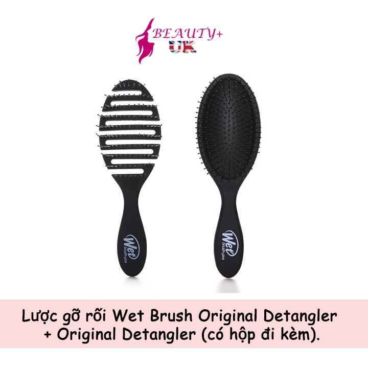 Lược gỡ rối Wet Brush Pro Detangler Brush Black (có hộp đi kèm)