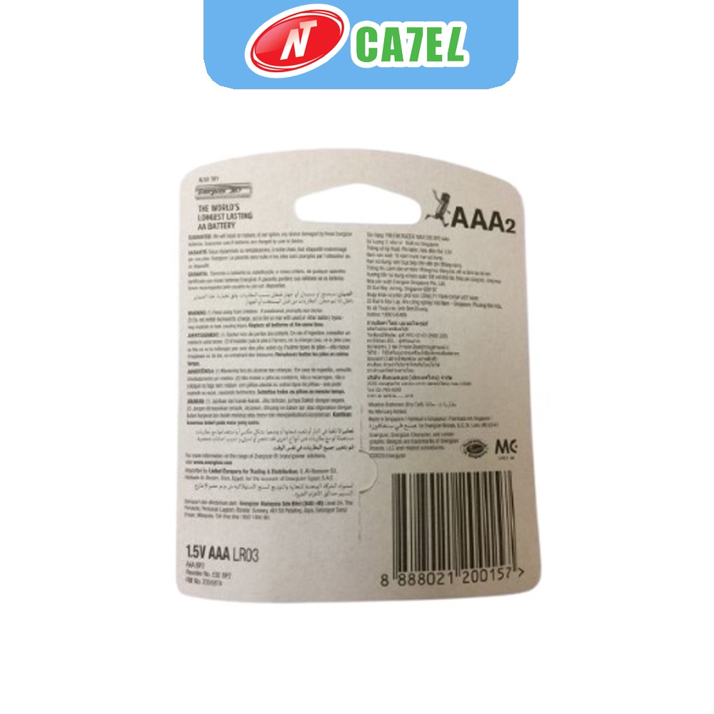 Pin AA/AAA Energizer Max E92 BP2 hàng chính hãng NT CATEL