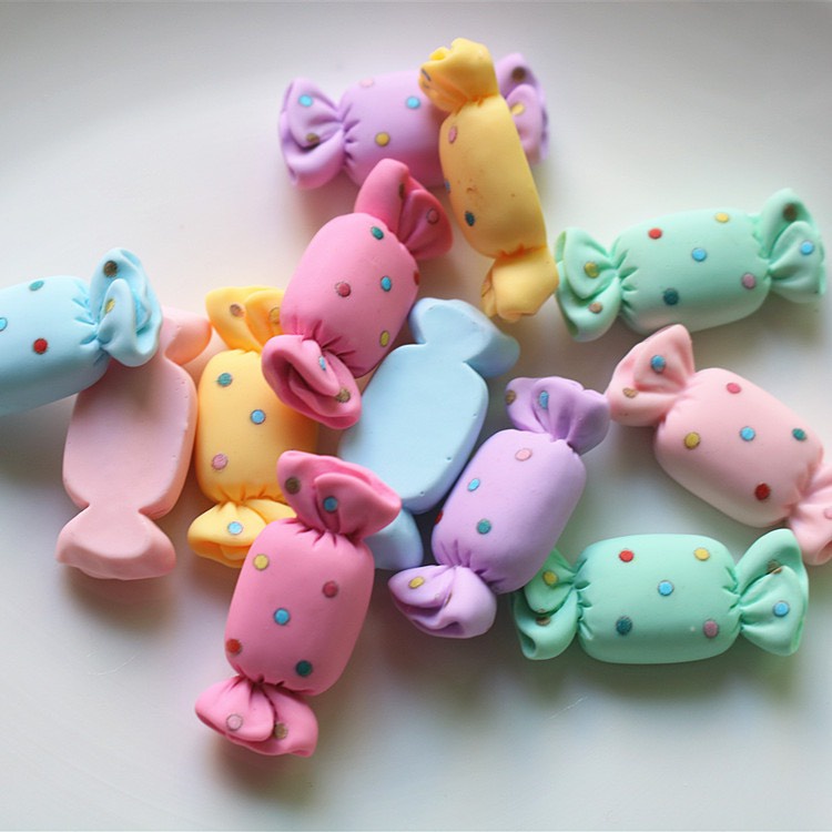 Charm (C420) slime/ Dụng Cụ Charm Trang Trí [Ko Keo &amp; Nút] Viên Kẹo Chấm Bi (2.7x2cm)