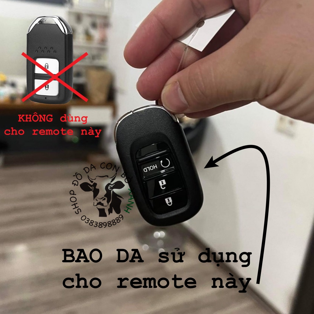 Bao da chìa khoá Honda HRV 2022 2023, CRV 2024 bản G, HR-V all new L, RS handmade da thật 006