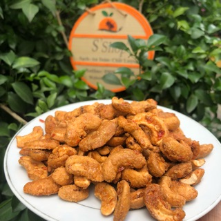 Hạt điều nổ muối ớt 100% không chiên lon 350g