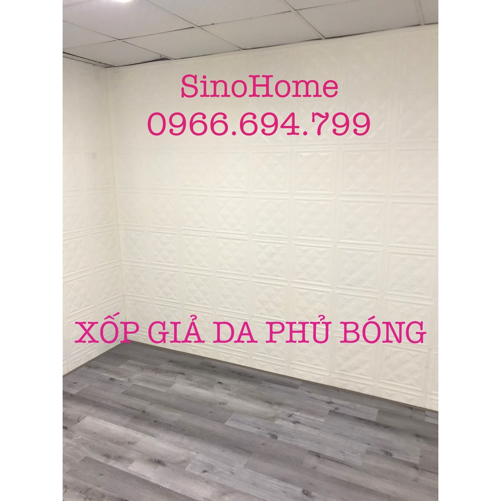 Xốp Dán Tường Giả Da P8 Dày 8mm - Phủ bóng cao cấp