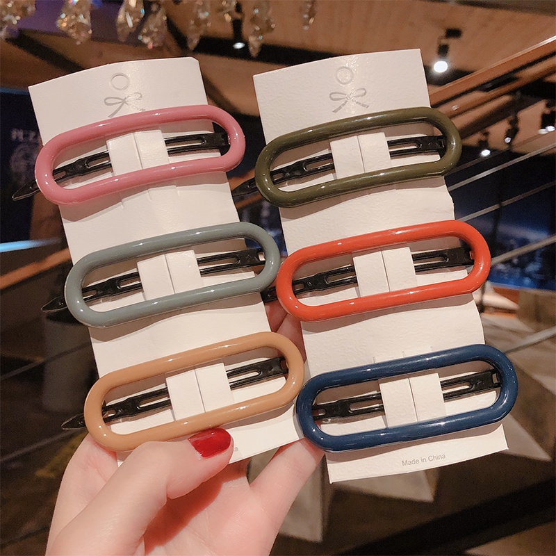 Kẹp Tóc Hình Oval Đơn Giản Phong Cách Hàn Quốc Cho Nữ