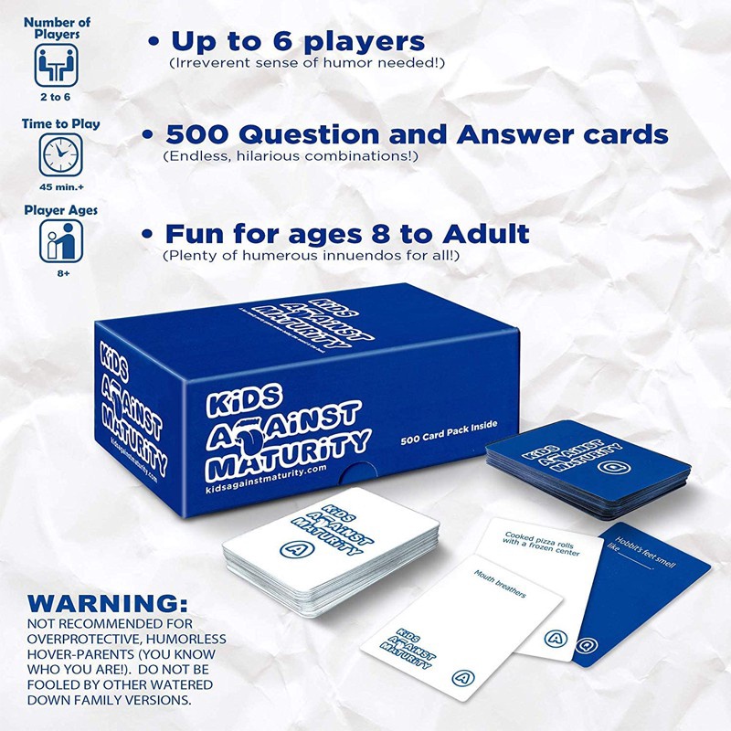 Kids Against Game Trò Chơi Trên Bàn Cờ Kids and Humanity, Super Fun Hilarious Maturity Card Chơi Bài Party Game