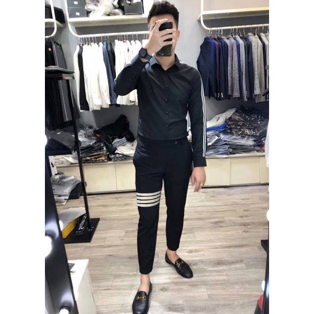 Quần Tây Nam Xanh Than Chất Vải Mềm Mịn Ít Bám Bụi Phong Cách Công Sở