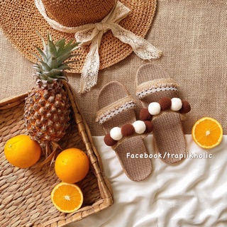 DÉP CÓI CỤC BÔNG TRẮNG NÂU mang trong nhà, văn phòng, đi chơi - ẢNH THẬT