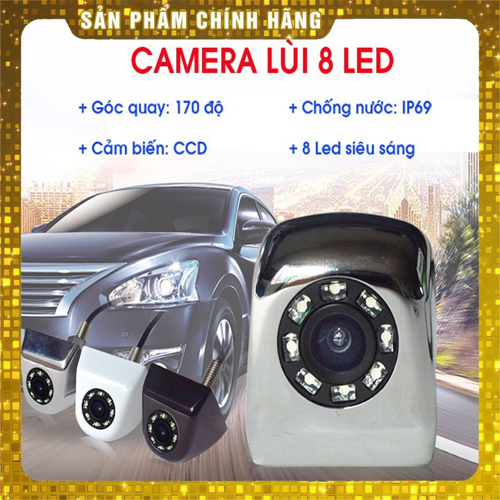 Camera Lù iCho Ô Tô Full HD Siêu Nét  Cảm Biến CCD Cực Nhạy Kèm 8 Led Trợ Sáng Giúp Soi Đêm Sáng Như Ban Ngày