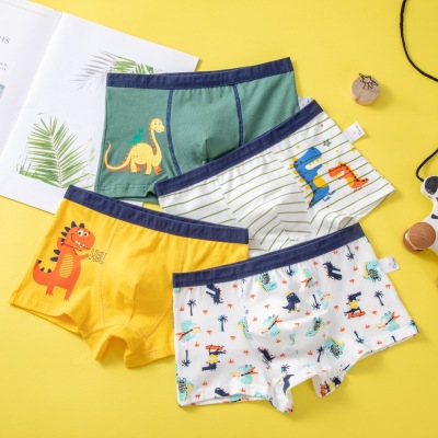 Children's underwear Cotton panties Boys underwear 100% cotton, cartoon print, for boys 2-13 years old (4 pcs / pack)