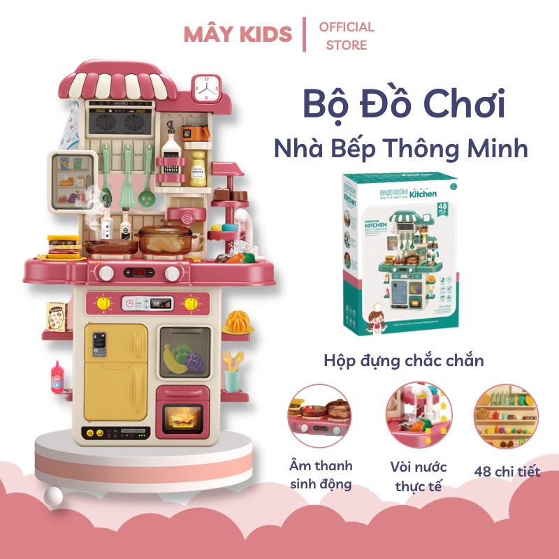 Bộ đồ chơi nấu ăn nhà bếp cỡ lớn nhiều hiệu ứng âm thanh sinh động cho bé gái nhập vai - Mây Kids