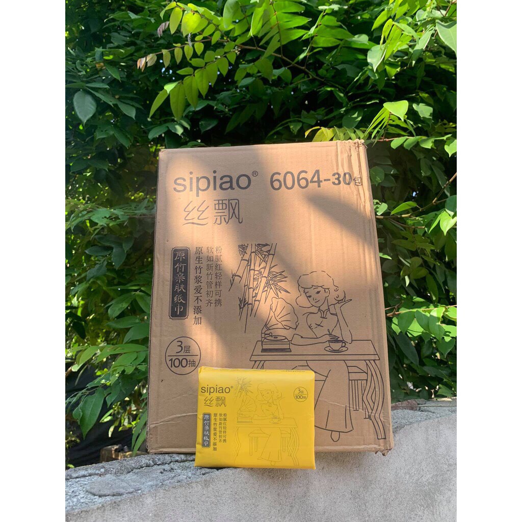 Giấy gấu trúc,gói Giấy Sipiao nội địa 6021 bản đủ(được cấu tạo với 3 lớp thấm hút