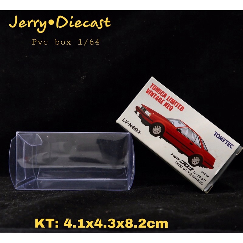 Hộp đựng mô hình PVC box trưng bày và bảo vệ mô hình các hãng diecast tỉ lệ 1/64 (HW-Kyo-Tomytec (KT: 4,1 x 4,3 x 8.2cm)