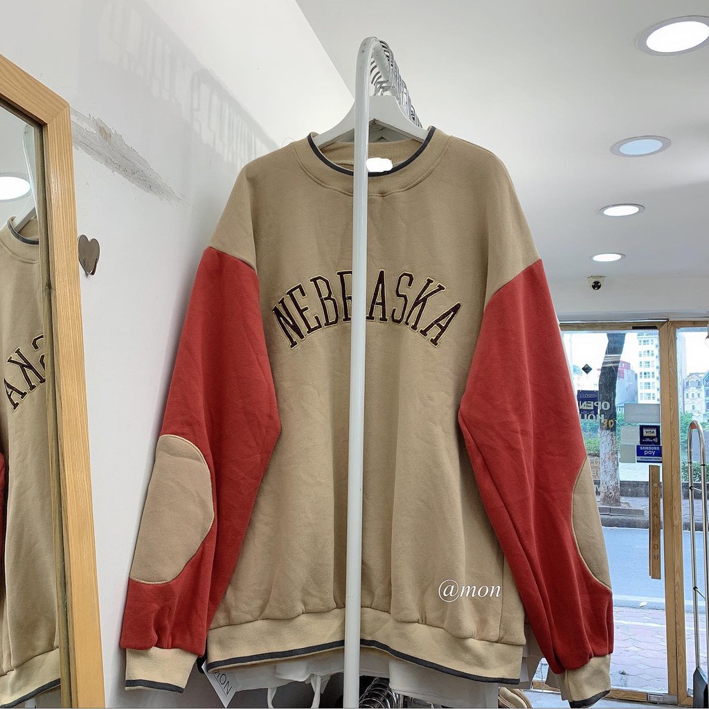 2012024 Áo sweater nỉ bông bóng chày, áo nỉ ulzzang, áo nỉ nữ freesize | BigBuy360 - bigbuy360.vn