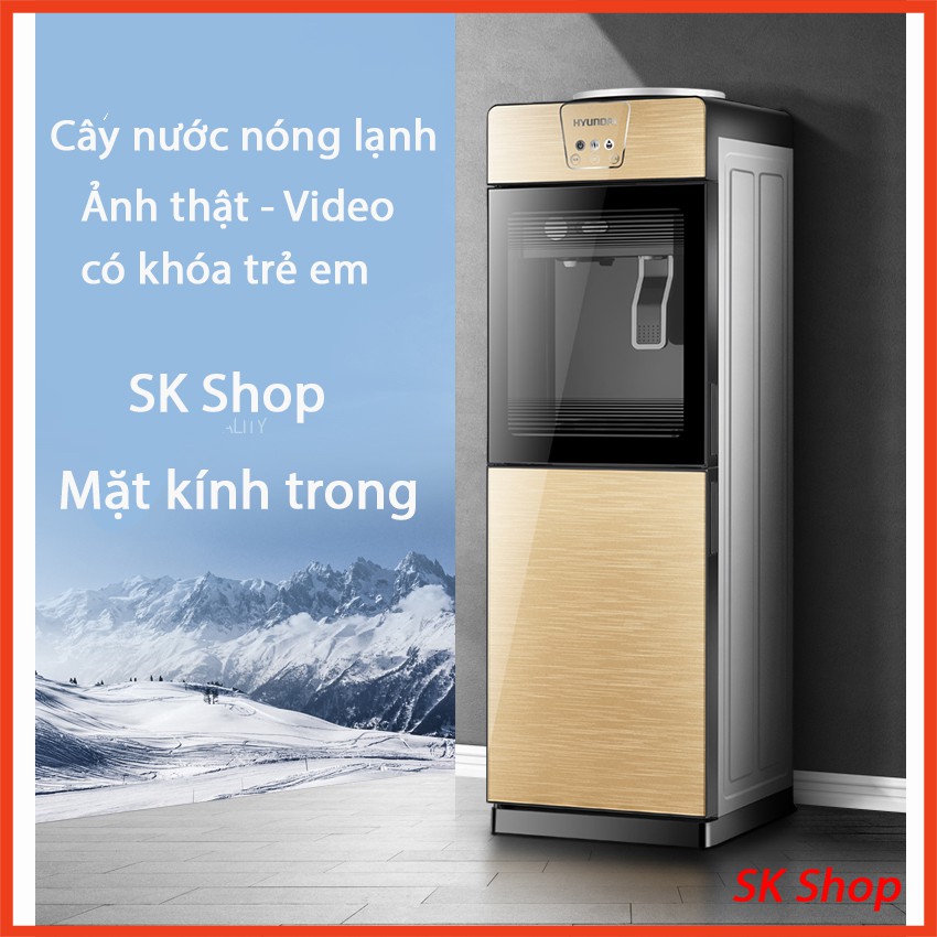 mẫu mới nhất mặt kính trong , cây nóng lạnh 2 chiều