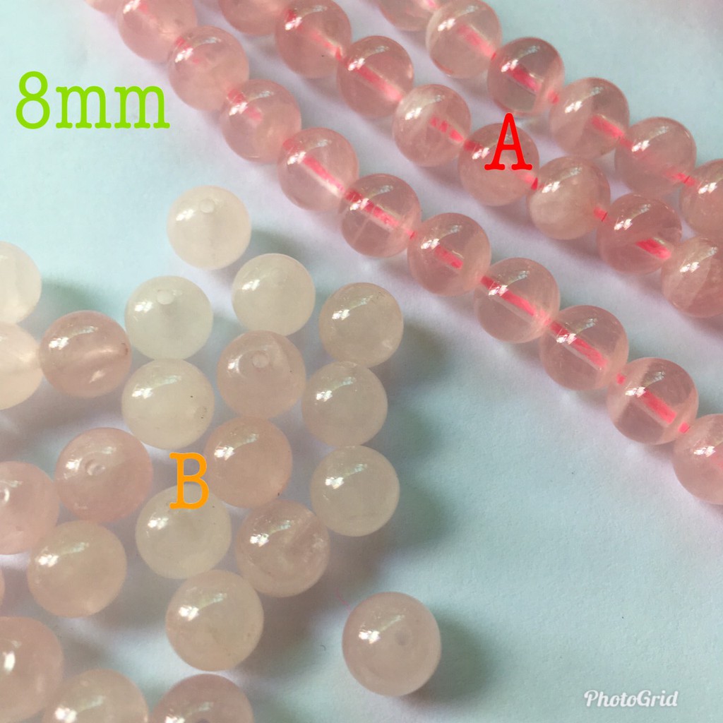 Hạt đá hồng/ trắng hồng 6-10mm, chọn mẫu RS201
