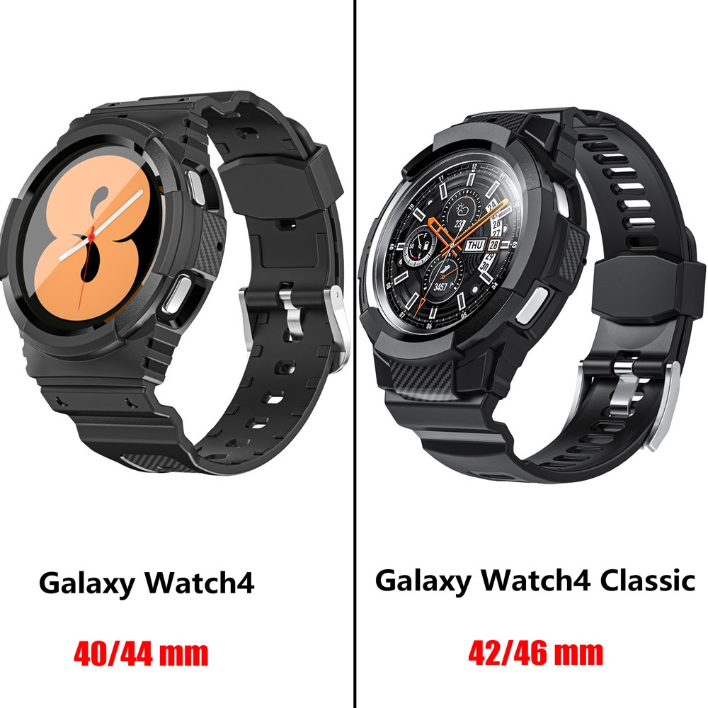 Dây Đeo Sợi Carbon + Ốp TPU Nhám Cho Đồng Hồ Thông Minh Samsung Galaxy Watch 4 44mm 40mm 4 Classic 46mm / 42mm