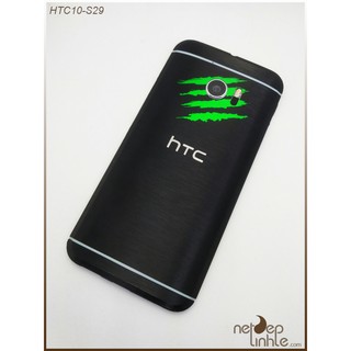 Skin HTC10 đen xước logo Monster