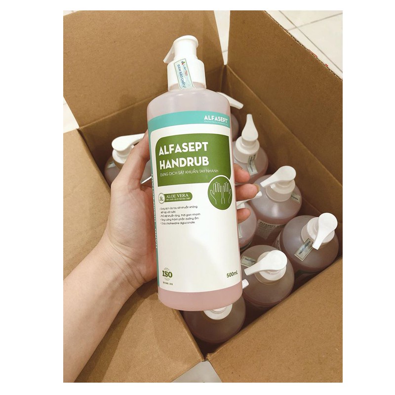 COMBO 2 Chai Nước Rửa Tay Khô ALFASEPT Handrub Thân Thiện Với Da, Giúp Diệt Khuẩn Nhanh Chóng Và Hiệu Quả Lọ 500ml