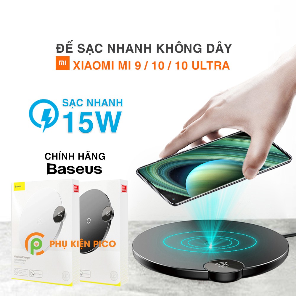 Đế sạc nhanh không dây Xiaomi Mi 10 / Mi 10 Ultra / Mi 9 15W chính hãng Baseus chuẩn Qi – Cốc sạc Xiaomi