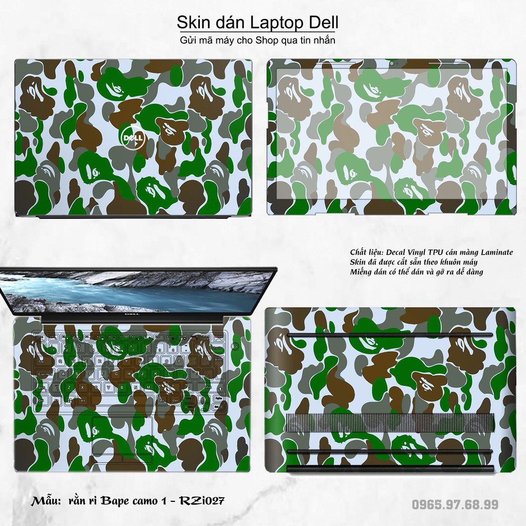 Skin dán Laptop Dell in hình rằn ri (inbox mã máy cho Shop)