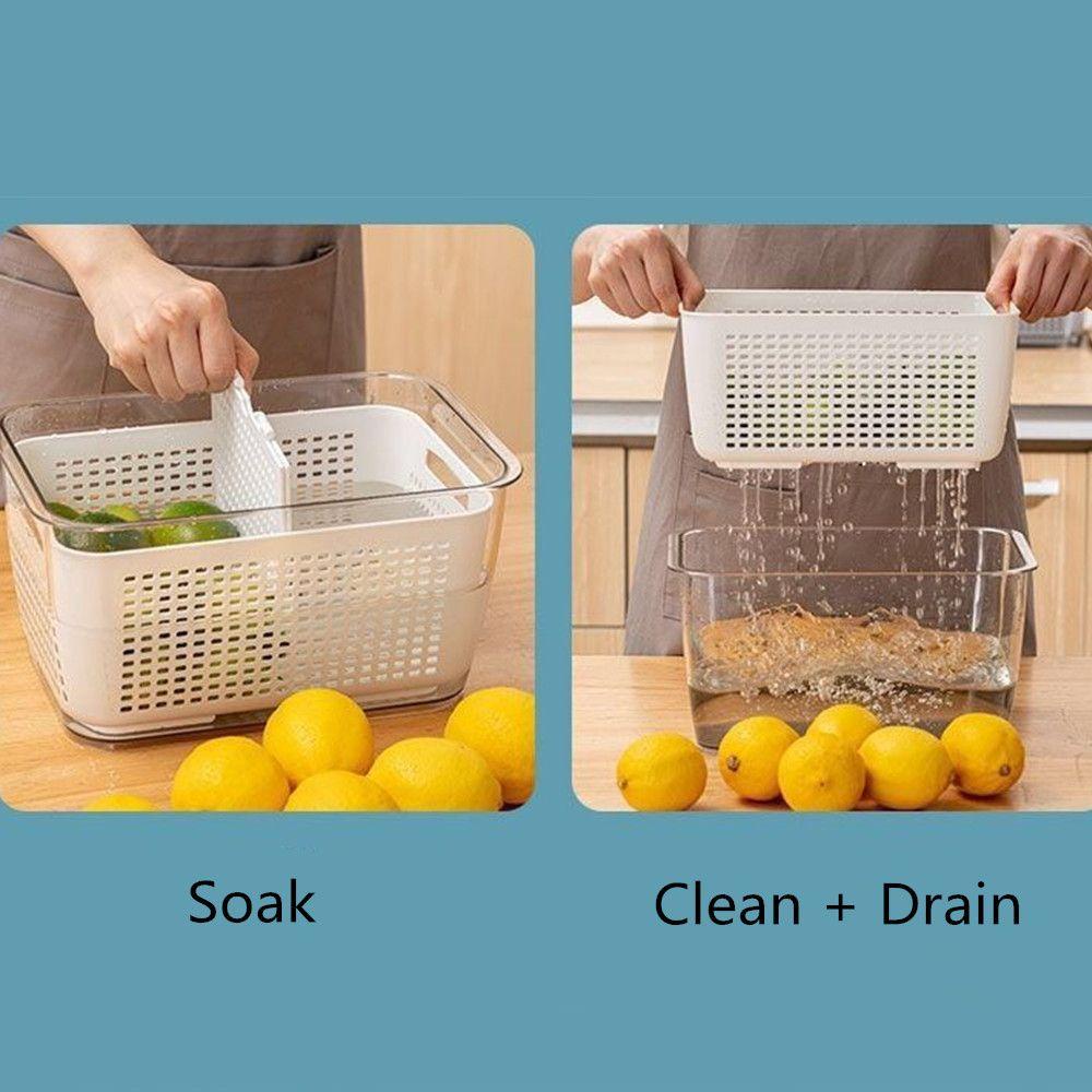 KUNHEV Mẫu Đơn Hộp Đựng Trái Cây / Rau Củ Quả Trong Tủ Lạnh Có Thể Phân Loại Chống Ẩm Thiết Kế Đơn Giản Tươi Mới Dành Cho