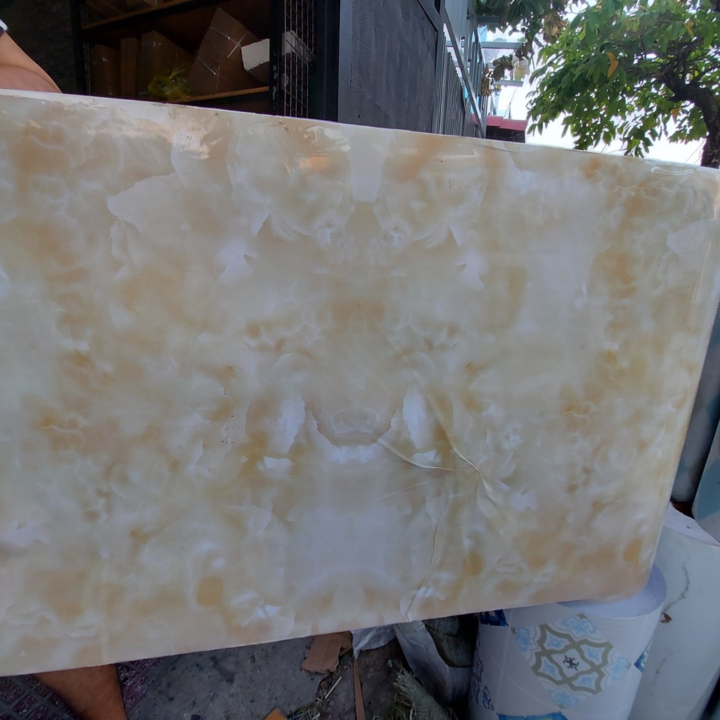 Decal tráng nhôm dán bếp ĐÁ HOA CƯƠNG VÂN MÂY khổ 60cm có keo sẵn - giá bán 1 mét