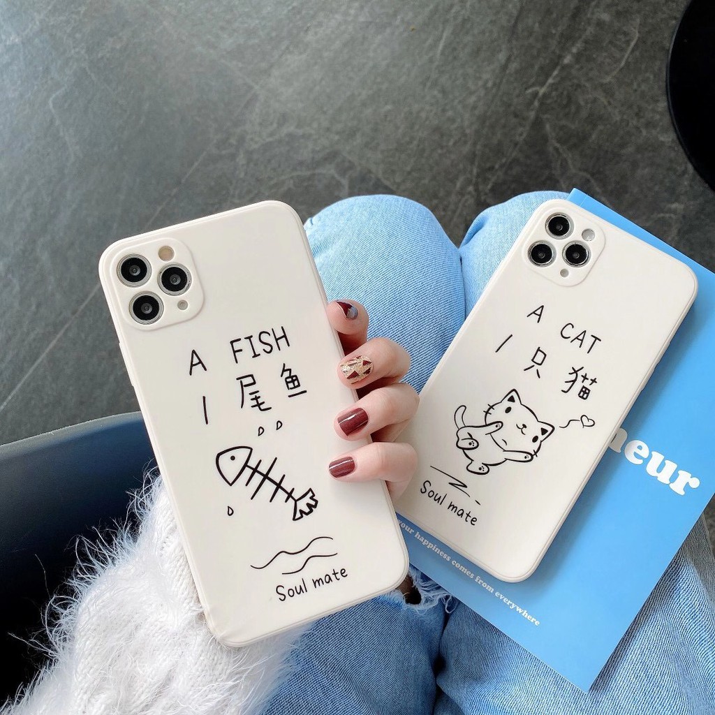 Ốp Lưng Tpu Họa Tiết Hình Chú Mèo Thời Trang Cho Iphone7Plus / 8 / 11 / 11pro Max / 12pro Max / 12mini