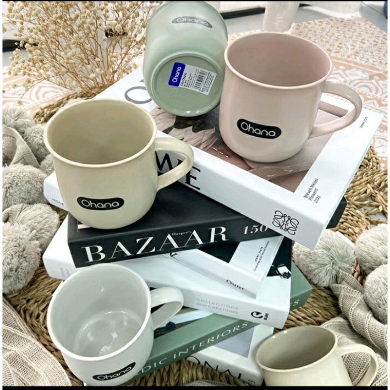 #Sale sốc# Cốc nhựa chịu nhiệt có quai cầm kiểu dáng thắt eo mới, phối màu pastel nhẹ nhàng - nhựa đẹp lỳ không độc hại