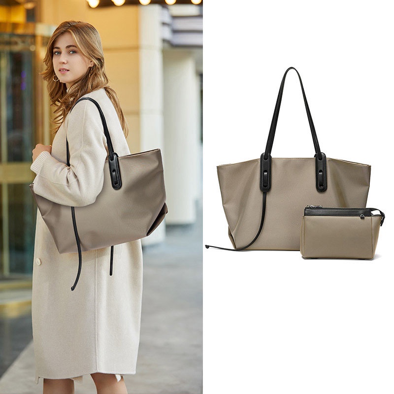 Túi tote cầm tay sức chứa lớn bằng vải oxford đơn giản Ielgy cho nữ